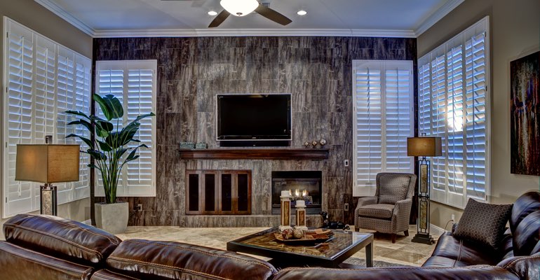 Indianapolis living room with shutters