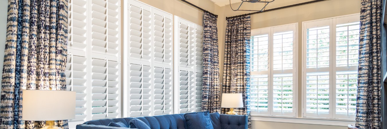 Interior shutters in Columbus family room