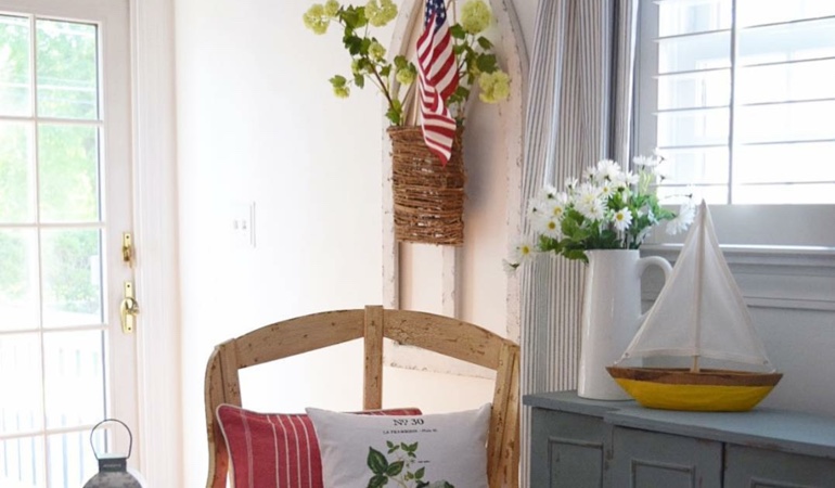 Bright sitting corner with faux wood plantation shutters in Indianapolis. Faux wood plantation shutters in Indianapolis