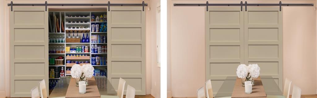 Sliding Barn Doors As Pantry Doors In Indianapolis Pantry covered by sliding barn doors